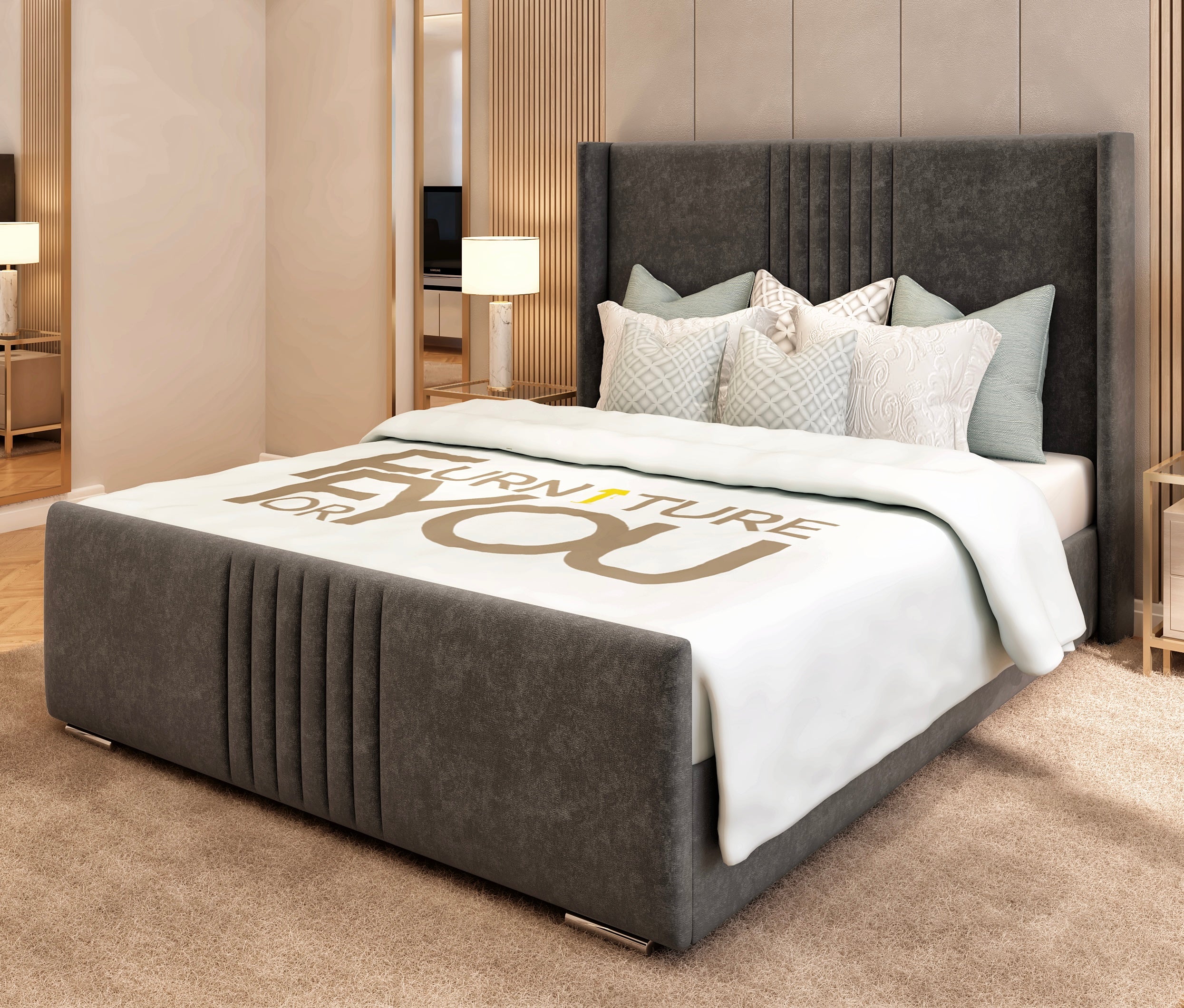 Prague Wingback Bed Frame Furniture For You Ltd