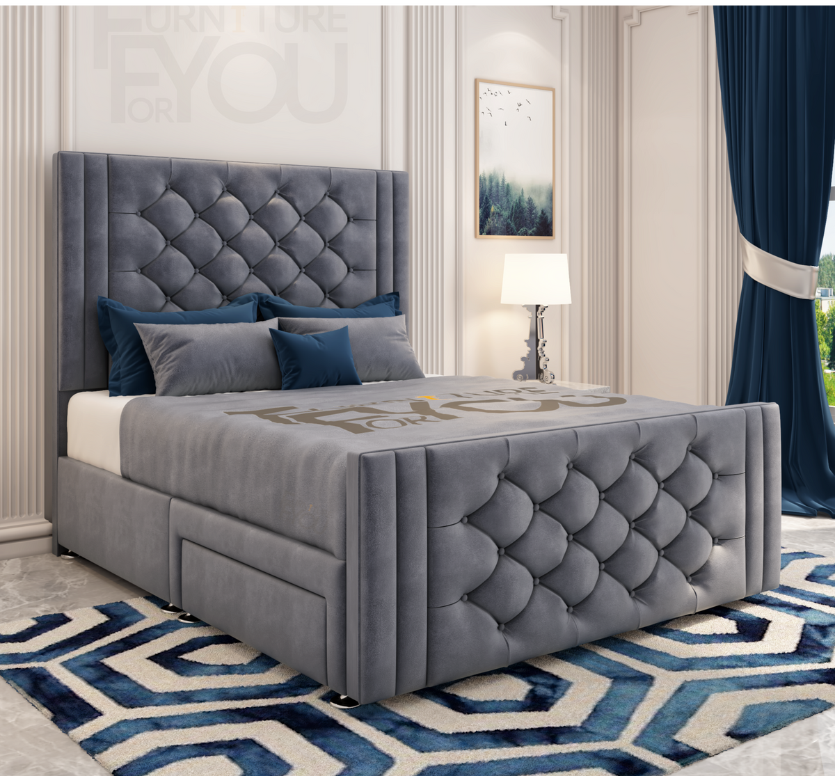 Milan Divan Bed with Headboard and Footboard – Furniture For You Ltd