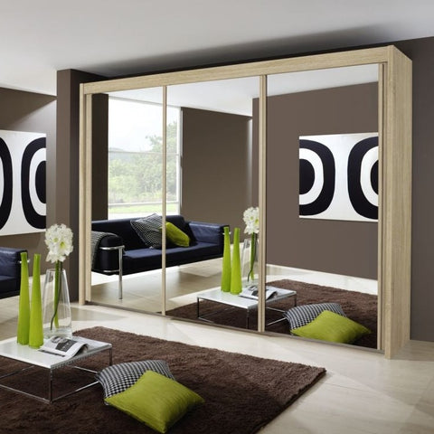 Rauch Imperial Sliding Wardrobe with Full Mirror Front