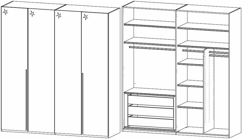 Rauch Montclar 4 Door Hinged Wardrobe – Furniture For You Ltd