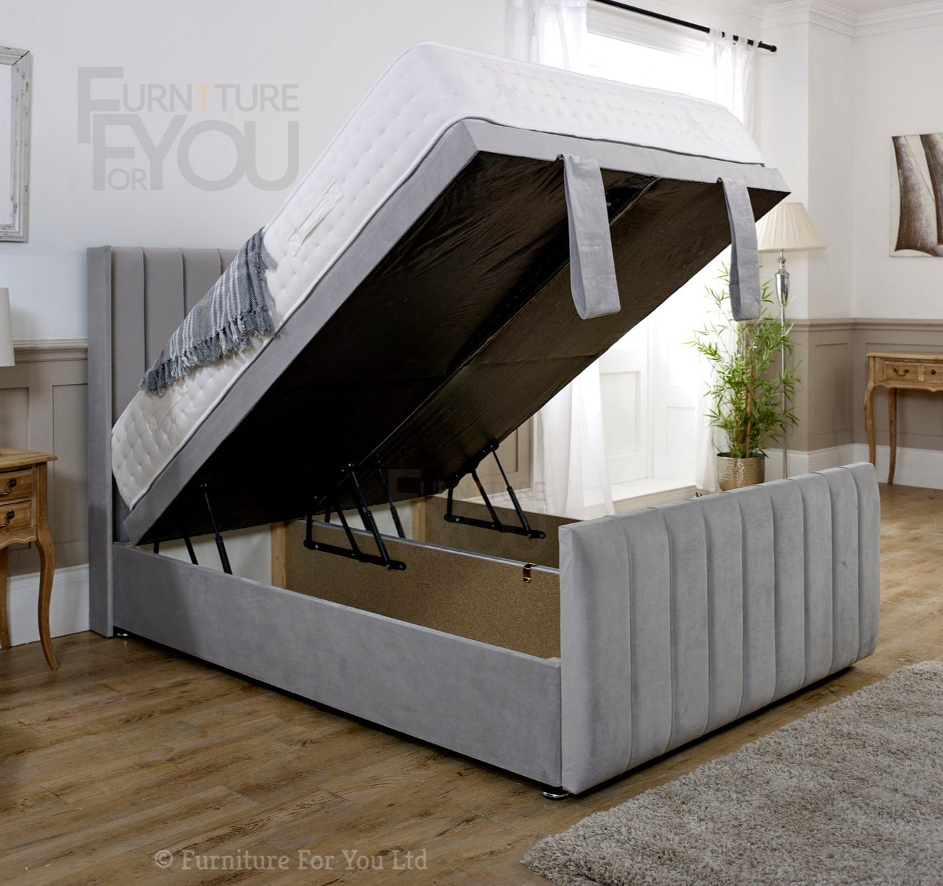 Sydney Ottoman Divan Bed with Footboard Furniture For You Ltd