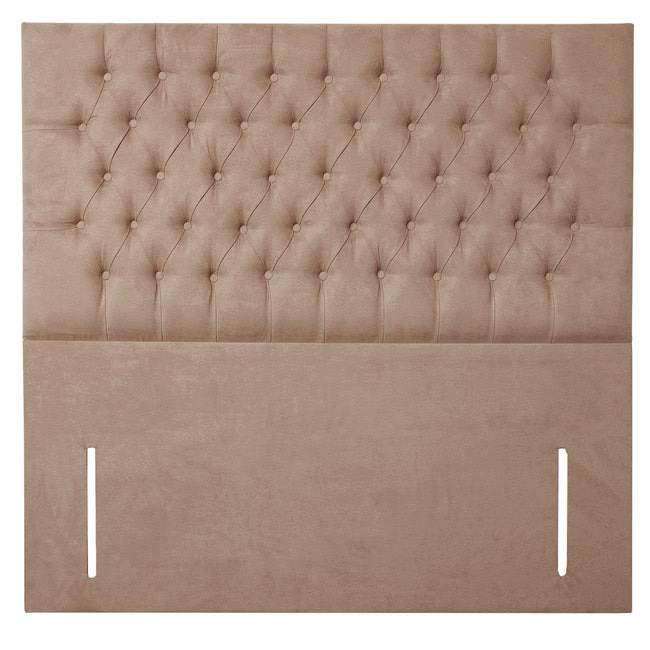 5FT Chesterfield Floor Standing Headboard in Mink Plush Furniture For